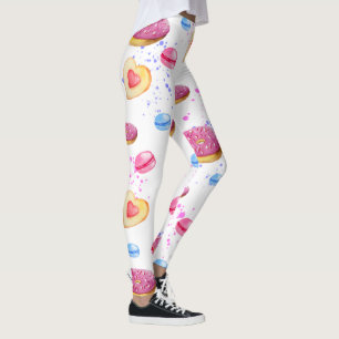 Zoete donuts met kleurrijk glazen patroon leggings