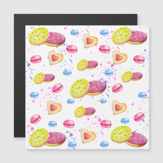 Zoete donuts met kleurrijke glazuur (Voorkant / Achterkant)