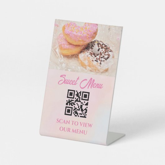Zoete donuts reclamebord met voetstuk