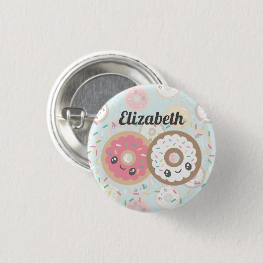 Zoete donuts ronde button 3,2 cm (Voorkant /achterkant)