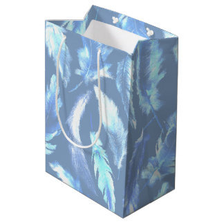 zoete dromen - cyaanprint waterverf veren : medium cadeauzakje
