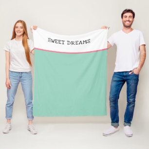 Zoete Droom Mint Groen en Roze  Fleece Deken