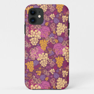 Zoete druivenranken patroon achtergrond iPhone 11 hoesje