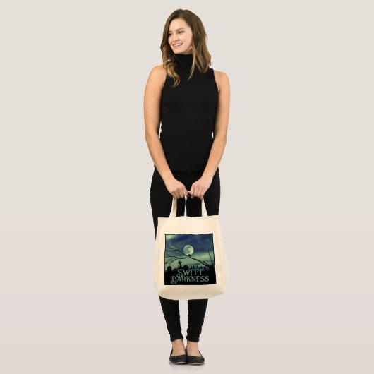 Zoete duisternis met aangepaste tekst tote bag (Voorkant (model))