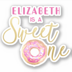 Zoete Eén Donut Eerste Verjaardag Sticker