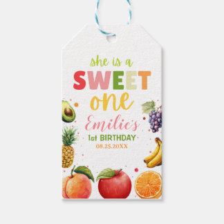 Zoete Eén Fruit 1e Verjaardagsfeest, Zomerfeest Cadeaulabel