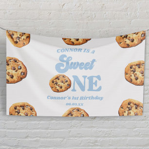 Zoete Eén Koekjes en Melk 1e Verjaardagsfeestje Spandoek