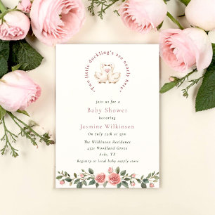 Zoete Eendjes Tweeling Baby Shower Uitnodiging