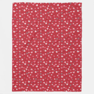 Zoete Eenvoudige Roze Tulp Patroon, rode achtergro Fleece Deken