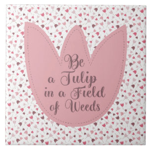 Zoete Eenvoudige Roze Tulpenpatroon, alle richting Tegeltje