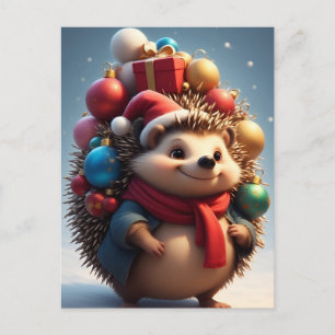 ❄️ Zoete Egel Kerstsfeer Sparkle 🎄 Schattige Wint Briefkaart