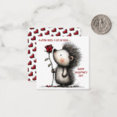 Zoete Egel Valentijnkaart Notitiekaartje (Voorkant / Achterkant in situ)