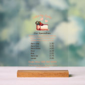 Zoete & Elegante Aangepaste Dessertmenu Acryl Bord (Neutraal)