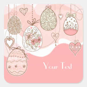 Zoete elegantie Pasen Vierkante Sticker