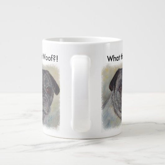 ZOETE EN AARDIGE PUG EXTRA GROTE BEKER (Achterkant)