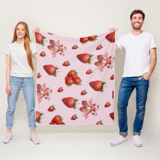 Zoete en Charmante Aardbei Vintage Babykamer Fleece Deken