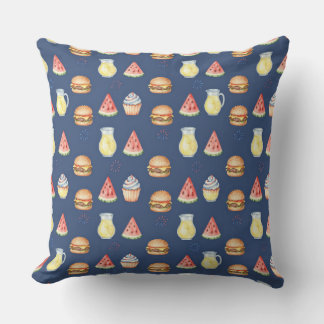 Zoete en hartige Foodie-patroon decoratieve kussen