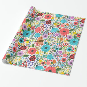 Zoete en kleurrijke Floral Ditsy Verpakkingspapier Cadeaupapier