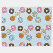 Zoete en kleurrijke Frosted Donuts Fleece Deken (Voorkant (Horizontaal))