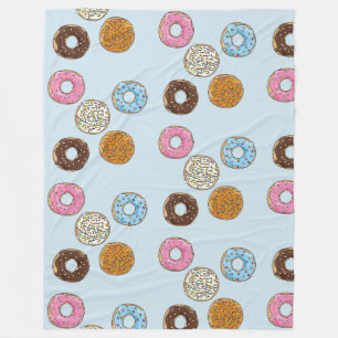 Zoete en Kleurrijke Gebakken Donuts Fleece Deken