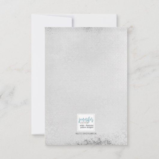 Zoete en koeienkippen Rood en Grijs Bedankkaart (Achterkant)