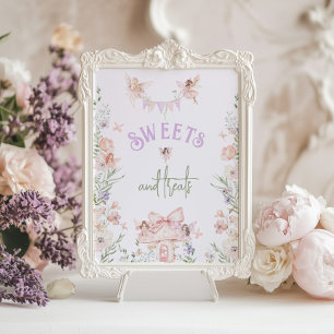 Zoete en lekkere fee verjaardag lila wilde bloem poster
