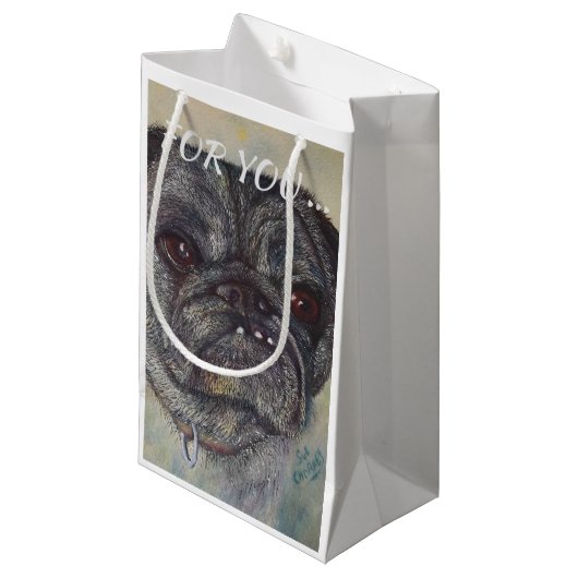 ZOEte EN LIEFJE PUG Klein Cadeauzakje (Voorkant Gekanteld)
