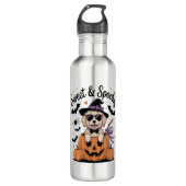 Zoete en spookachtige hond Halloween Waterfles (Voorkant)