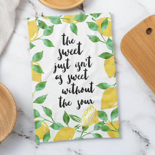 Zoete en Zure Citroen Quote Keuken Handdoek
