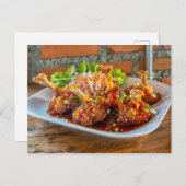 Zoete en zure kip briefkaart (Voorkant / Achterkant)