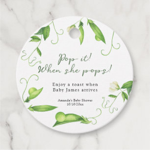 Zoete Erwt Baby Shower knal het! Als zij barst Bedankjes Labels