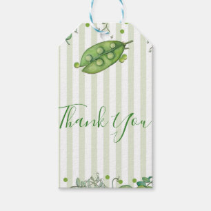 Zoete Erwt Groene Grille Polka Stip Baby Shower Cadeaulabel
