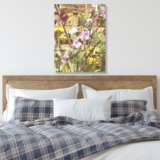 ZOETE ERWTEN BLOEMEN CANVAS AFDRUK (Insitu (Slaapkamer))