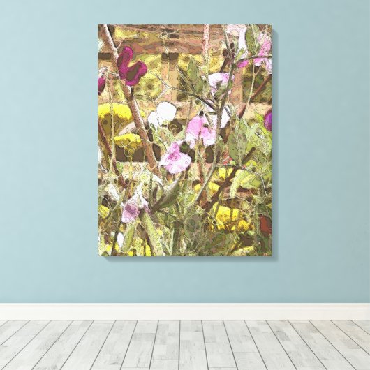 ZOETE ERWTEN BLOEMEN CANVAS AFDRUK (Insitu (Houten vloer))