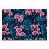 Zoete erwten en hommels, roze en blauw (Voorkant Horizontaal)