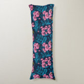 Zoete erwten en hommels, roze en blauw lichaamskussen (Voorkant Verticaal)