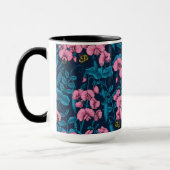 Zoete erwten en hommels, roze en blauw mok (Links)