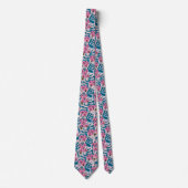 Zoete erwten en hommels, roze en blauw stropdas (Voorkant)
