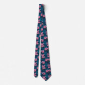 Zoete erwten en hommels, roze en blauw stropdas (Achterkant)
