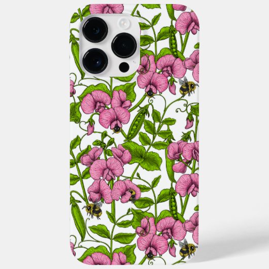 Zoete erwten en hommels, roze, groen en wit Case-Mate iPhone case (Achterkant)