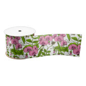 Zoete erwten en hommels, roze, groen en wit lint (Spoel)