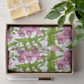 Zoete erwten en hommels, roze, groen en wit tissuepapier (Geschenk)