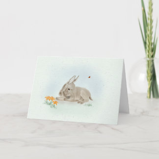 Zoete Ezel en Wilde Bloemen 7x5 Wenskaart Aankondiging