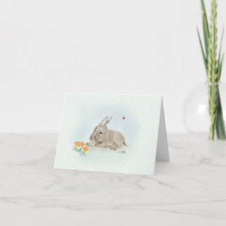 Zoete Ezel en Wilde Bloemen Kleine Wenskaart Bedankkaart