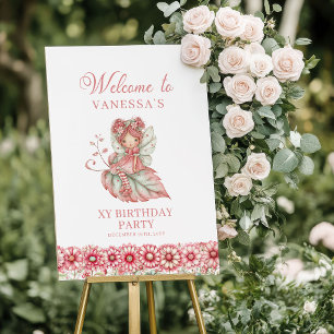 Zoete Fee Meisje Blos Bloemen Verjaardag Welkom Poster