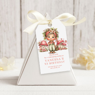 Zoete Fee Roze Bloemen Verjaardag Cadeau Labels Cadeaulabel