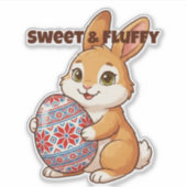 Zoete & Fluffy Konijn Vinyl Sticker (Voorkant)