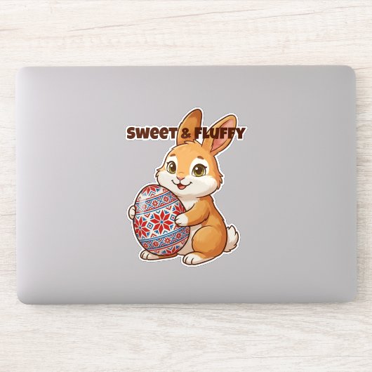 Zoete & Fluffy Konijn Vinyl Sticker (Computer)