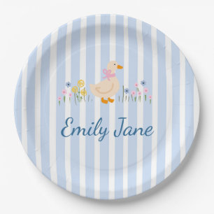 Zoete Gans Wilde Bloem Baby Shower Doopfeest Papieren Bordje