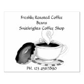 Zoete gebrande koffiebonen 	rubberstempel (Afrduk)